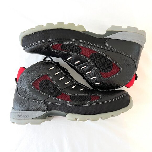 Timberland Boots Smart Comfort System, Black Leather with Red trim, Size 10.5 EC - Picture 8 of 14